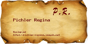 Pichler Regina névjegykártya